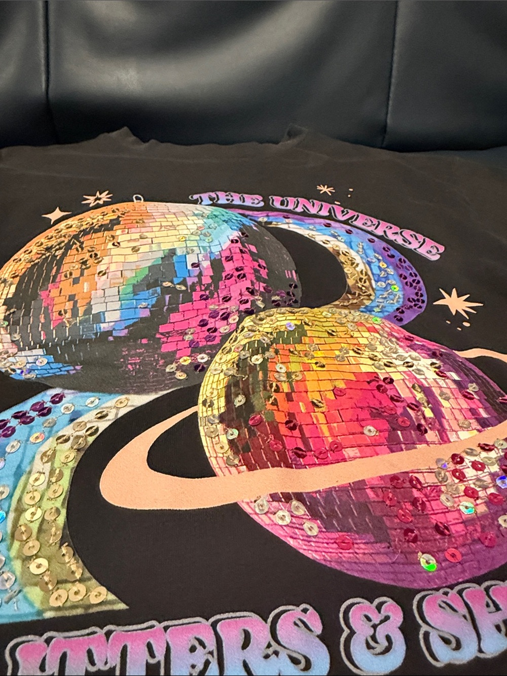 Kids Black Graphic Tee - The Universe Glitters & Shines - Picture 5 of 5